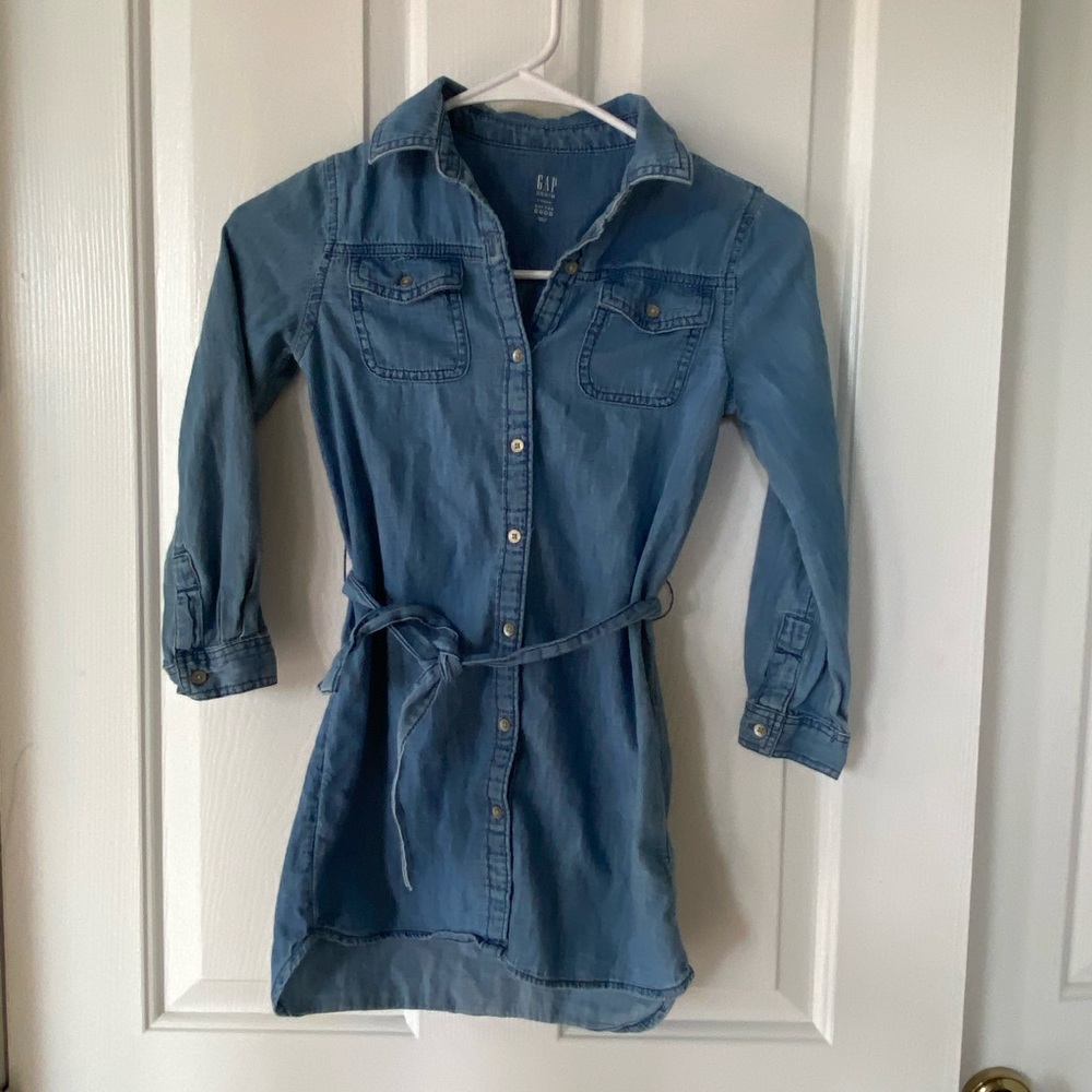 Kids Denim Tie-Belt Dress Size Small